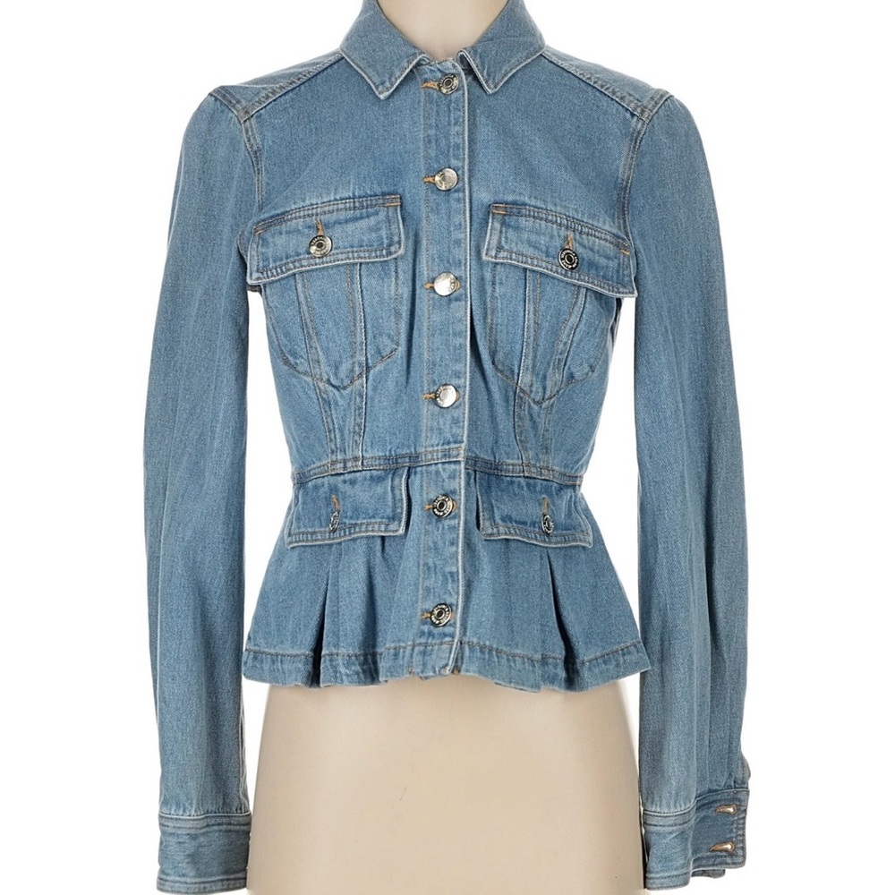 Veronica Bear Jayla peplum Denim Jacket size small